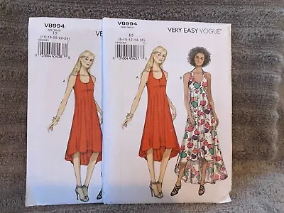 Vogue Pattern V8994 Ms EZ Pullover Scoop Neck Dress W/Shaped Hemline ~2 Lengths • $3.50