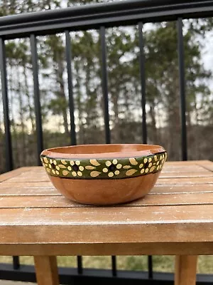 Vintage Hand Painted Red Clay Mexican Style Glazed Small Bowl • $12.99