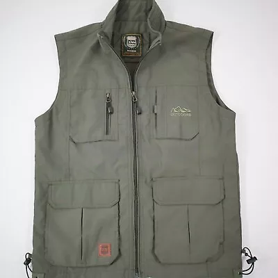 Outdoors Mens CARGO Vest 42  Medium Mesh Lining 2 Zipper & 2 Cargo Pockets New! • $31.49