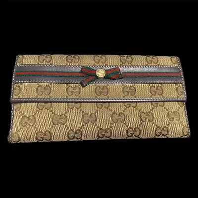 Authentic Vintage Gucci Guccissima Canvas Long Wallet (women's Designer) • $129