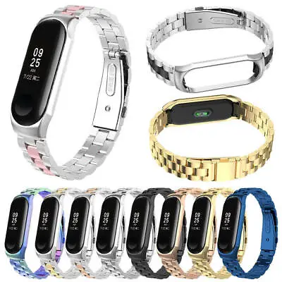 Stainless Steel Strap Frame Bumper Case Watch Band For Xiaomi Mi Band 3 4 5 6 • $21.99
