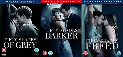 Fifty 50 Shades Of Grey 3 Movie Trilogy Collection Darker Freed Unseen Edition • £9.99