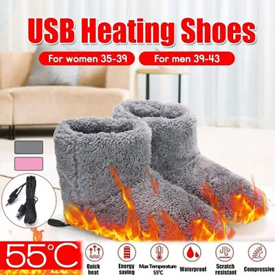 £9.99 • Buy Winter USB Warmer Foot Shoe Plush Warm Electric Slipper Feet Heated Washable