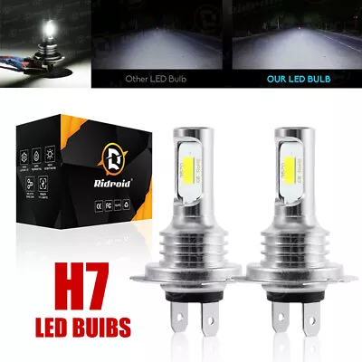 Pair H7 LED Headlight Bulb High Low Beam Plug&Play 6000K Xenon White High Power • $11.99
