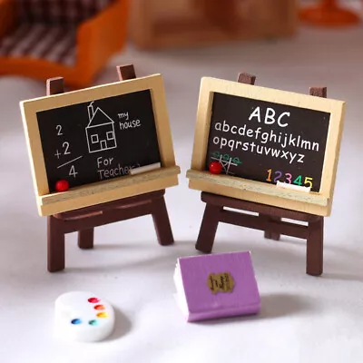 2Set Dollhouse Miniature 1:12 Scale Blackboard Stand Easel Painting Accessories • $8.55