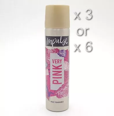 Impulse Very Pink Body Spray Fragrance 75ml 3 Or 6 Pack • £9.49