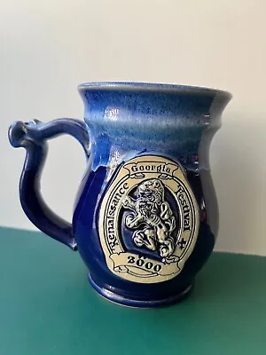 2000 GEORIGA GA RENAISSANCE FESTIVAL Blue BANNER OAK Pottery Mug Cup Stein • $17.99