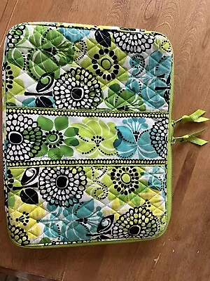 Vera Bradley Large Padded Laptop Case Sleeve LIMES UP 11.5 X 15 X 1 EUC • $10