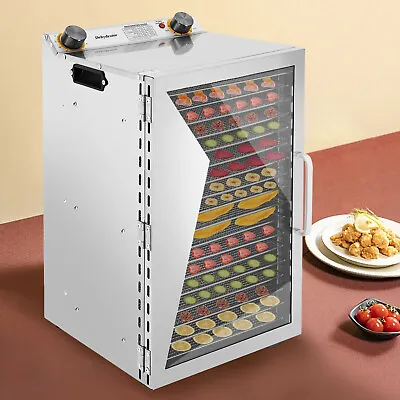 18 Tray Food Dehydrator Stainless Steel Meat Fruit Vegetable Jerky Dryer Machine • $170