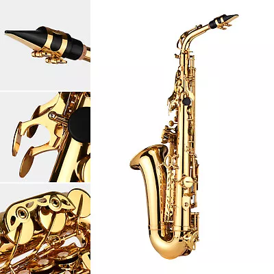 Muslady Eb Alto Saxophone Brass Lacquered Alto Sax Wind Instrument AU Ship • $309.69