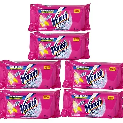 6 X Vanish Super Soap Bars Multi Fabric Stain Remover 75g • £7.44