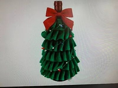 St Nicholas Square LED Christmas Tree Wine Bottle Cover - New With Tag • £18.30
