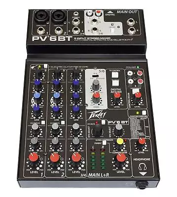 Peavey PV 6 BT 6 Channel Compact Mixer With Bluetooth • $271.59