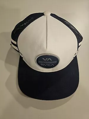 RVCA Blue/White Snapback Cap • $12