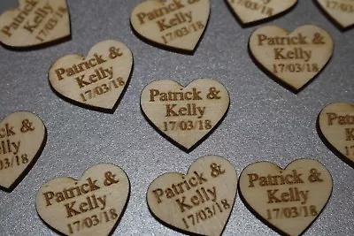 £2.49 • Buy Wooden Love Heart Table Decorations Personalised Wedding Favours Confetti