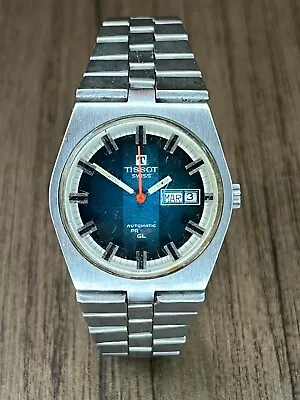 Tissot Automatic PR 516 GL Men's Watch Vintage Blue Dial Ref 46822 Swiss Rare • $350