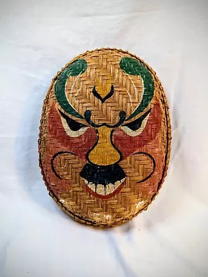 Vietnamese Folk Art Mask Theatre Character Handmade Woven Cultural Colorful  • $12.95