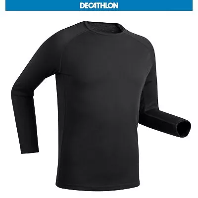 £9.98 • Buy Wedze Men Ski Baselayer Top Long Sleeve Thermal Warm Base Layer Bl 100 Black