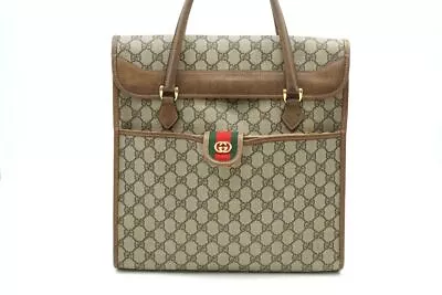 GUCCI Vintage Tote Bag Shelley Line Interlocking GG Plus PVC Leather 8217h • $316.20