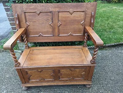 Early 20th Century Oak Monks Bench • £325