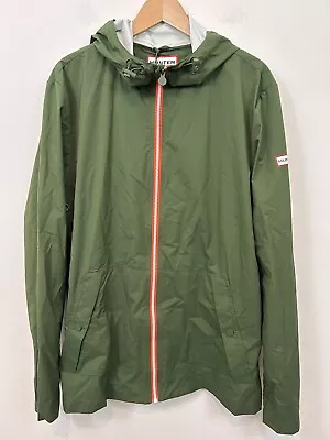 Hunter Target Men’s Jacket Waterproof Lightweight Packable Rain Hood Green Sz M • $21.98