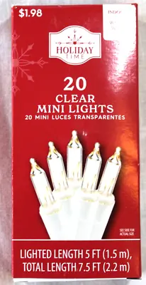 20 Count Clear Christmas Weddingcraft Mini Lights On White Wire Nib • $4.25