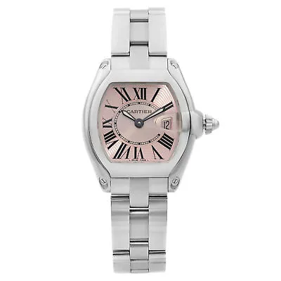 $3548.09 • Buy Cartier Roadster 31mm Stainless Steel Pink Dial Ladies Quartz Watch W62017V3