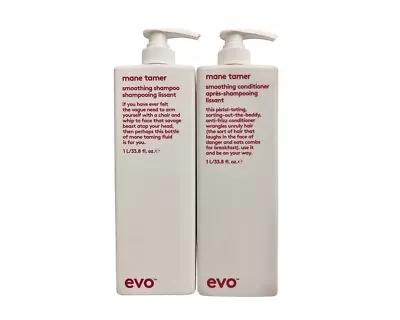 EVO Mane Tamer Smoothing Conditioner & Shampoo 33.8 Oz.  CANADA FAST FREE SHIP • $133.01