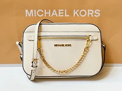 Michael Kors Jet Set Item East West Chain Crossbody Shoulder Bag Light Cream • $87