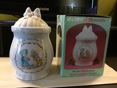 Precious Moments Happy Hollydays Stoneware Cookie Jar • $40