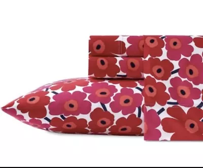 Marimekko Twin XL Sheets Percale Bedding Set Mini Unikko 100% Cotton New In Bag • $85