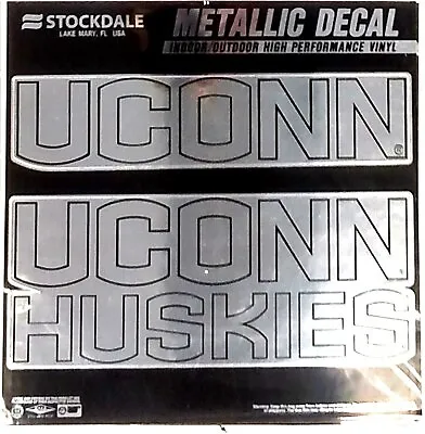 Connecticut Huskies UCONN 6  Silver Metallic Mirrored Auto Decal University Of • $16.30
