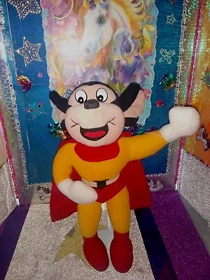🦄Terrytoons Viacom Intl.  Mighty  Mouse  Cartoon Hero W/Red Cape 1997 14 Plush! • $125