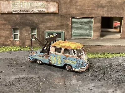 1960 VW Double Cab Rusty Weathered Custom 1/64 Diecast M2 Tow Truck Barn Find • $27.95