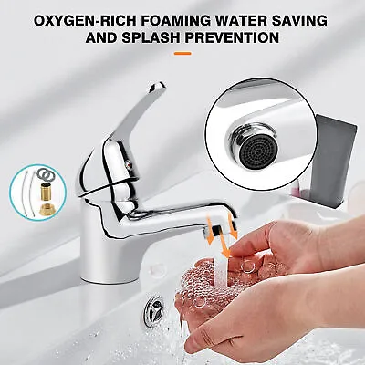 £11.99 • Buy Taps Bathroom Mixer Basin Tap Chrome Wash Sink Mono Lever Modern High Quality UK
