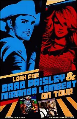Brad Paisley Miranda Lambert On Tour Concert Poster Country  • $15