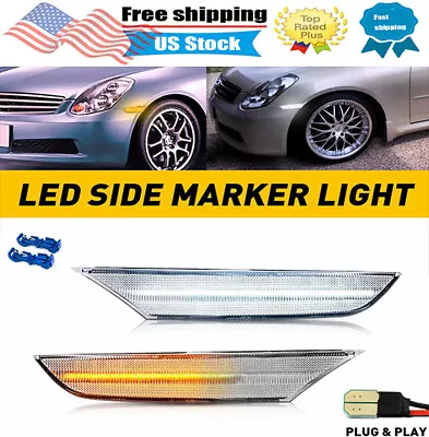 For 2003-2006 INFINITI G35 Sedan Base X LED Side Marker Light Car Lamp 2pcs/Set • $30.99