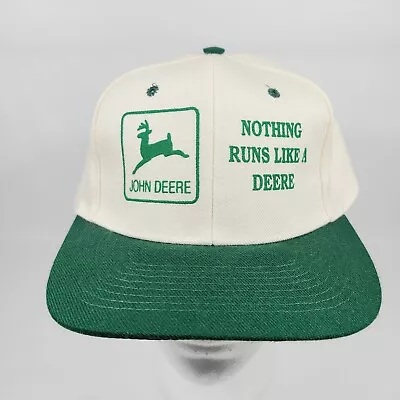 Vintage John Deere Trucker Hat Snapback Adjustable Cap Nothing Runs Like A Deere • $15.99