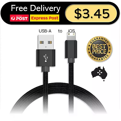 $3.45 • Buy Black Nylon Braided USB Charger Phone Cable Data Cord For IPhone Pro Max XR IPad