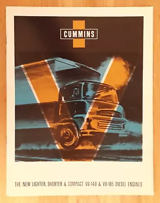 Cummins V6-140 & V8-185 Diesel Engines Brochure C.1964 • $30.82