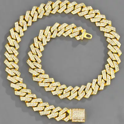 Men's Cuban Link Chain Heavy Duty Stainless Steel Hip Hop Necklace Bracelet New • $13.15