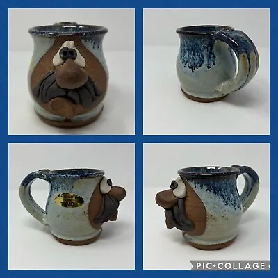 1980 Hand Crafted Mahon Made Stoneware Ugly/Funny Face Mug Vtg Signed Pottery • $28.97