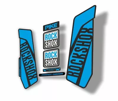 Rock Shox Pike 2016 Mountain Bike Cycling Decal Kit Sticker Adhesive Blue • $19.99