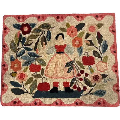 Vintage Claire Murray 100% Wool Hand Hooked Rug Wall Hang Cherry Blossom 20x25  • $194.99