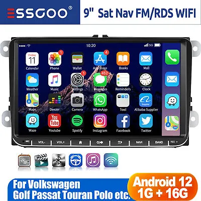 £86.95 • Buy 9  Android 12 Car Stereo Radio GPS Sat Nav WIFI For VW Golf Polo Passat MK5 MK6