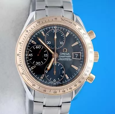 Mens Omega Speedmaster 18K Rose Gold SS Chronograph Watch - 323.21.40.40.01.001 • $3345