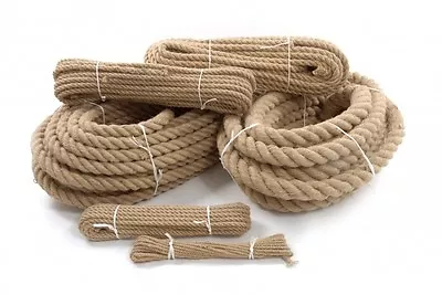 £3.83 • Buy 24mm 100% Natural Jute Rope Braided Twisted Decking Garden Boating Camping