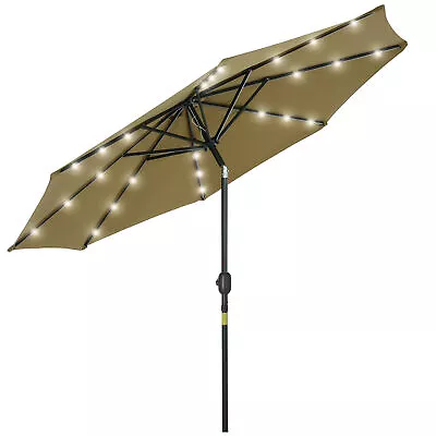 Outsunny 24 LED Solar Powered Parasol Umbrella Garden Tilt Outdoor String Light • £56.99