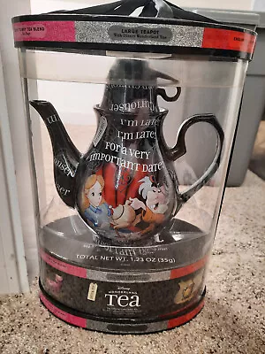 Disney Parks Alice In Wonderland “I'm Late” Mad Hatter Black Teapot RETIRED • $40