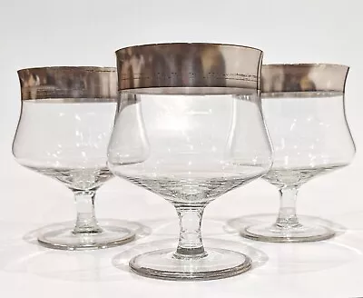 Dorothy Thorpe Shrimp Cocktail No Liner Silver Band Trim On Rim/Foot Set Of 3 • $27.99